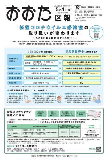 画像：おおた区報 令和5年5月1日号（1ページ）