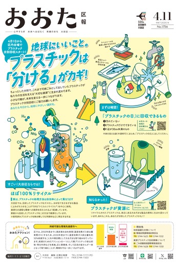 画像：おおた区報 令和7年4月11日号（1ページ）