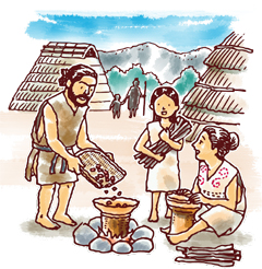 3．縄文時代 縄文土器で料理
