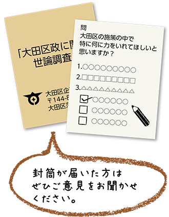 封筒が届いた方はぜひご意見をお聞かせください。