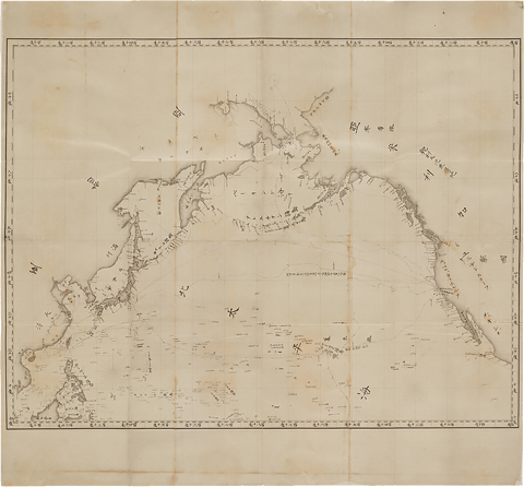 安政年間初而米国航海之海図写