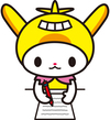 書類に記入しているはねぴょん