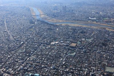 画像：世田谷方面内陸より田園調布五丁目・四丁目方向へ(平成23年度)