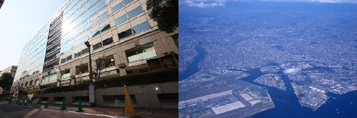 写真：大田区役所・大田区航空写真