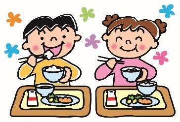 画像：給食をたのしくたべるこども