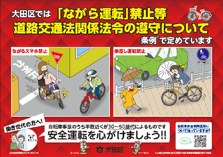 画像：ながら運転禁止等道路交通法関係法令の遵守について条例で定めています