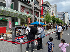 写真：大蒲田祭の電車パネル撮影ブースの様子