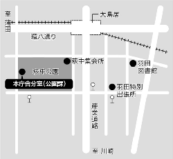 地図：本庁舎分室（公園課）への案内図