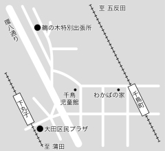 地図：鵜の木特別出張所への案内図