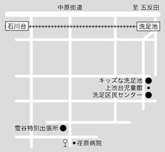 地図：雪谷特別出張所への案内図