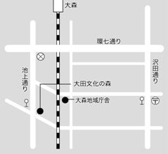 地図：大田文化の森への案内図