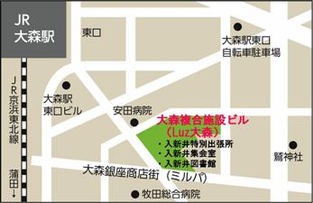 地図：入新井図書館への案内図