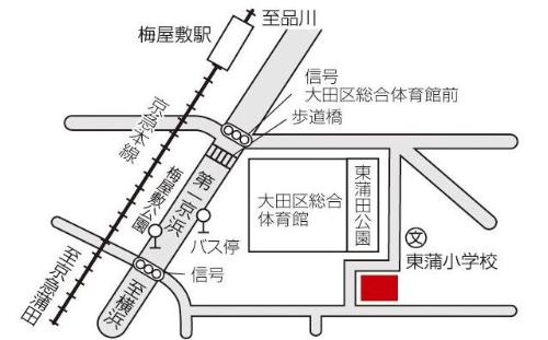 地図：蒲田図書館への案内図